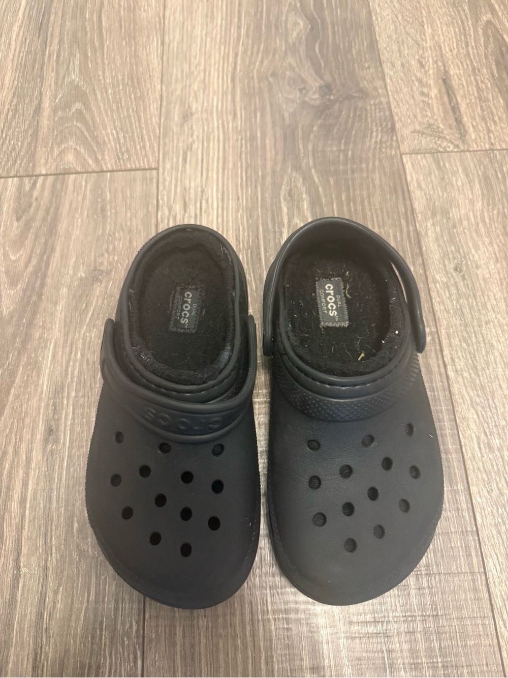 Crocs Boys Fleece Lined Black Slip On Size 1 Kids